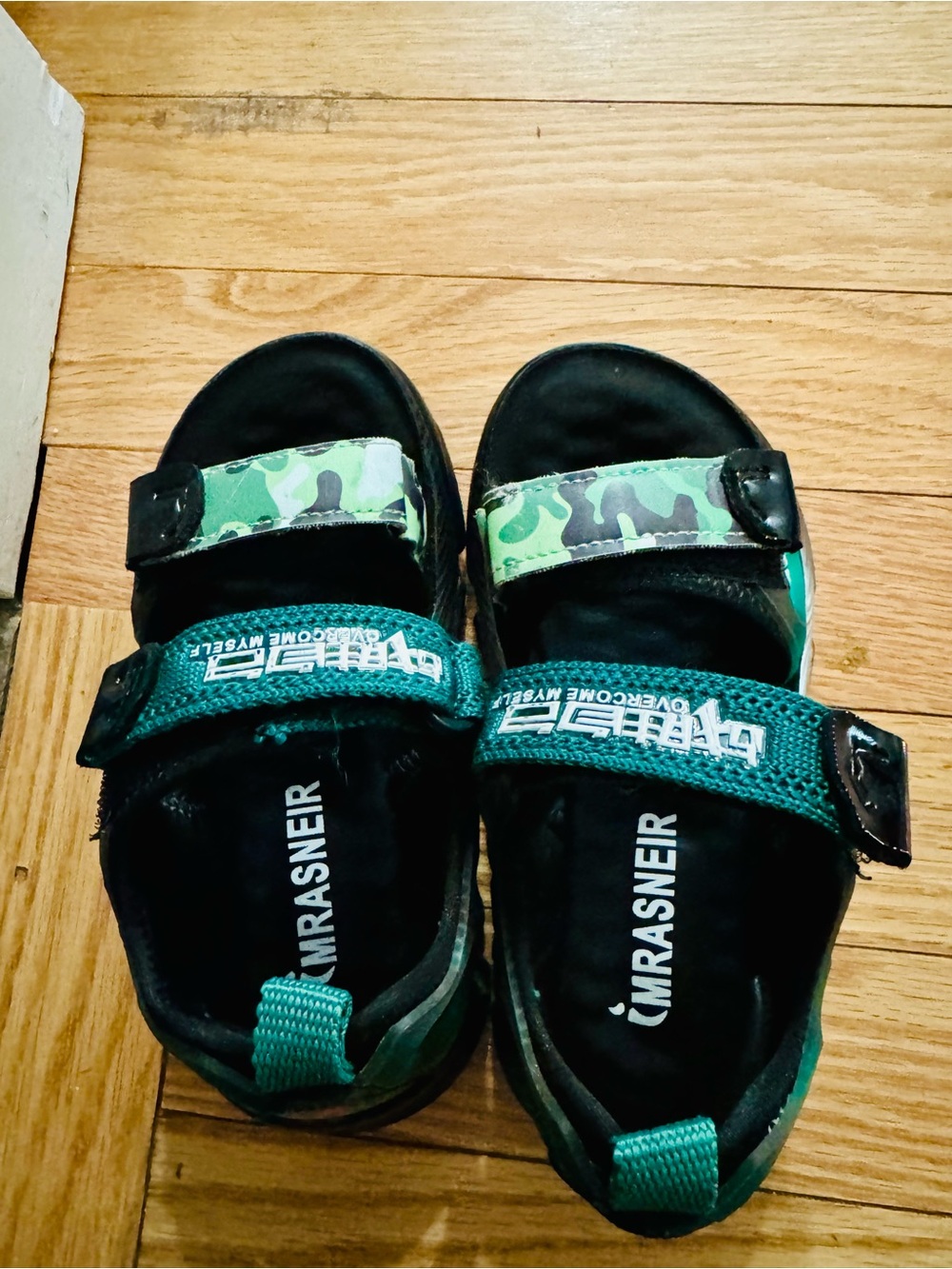 Kids Green Camouflage Strap Sandals by